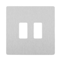 BG Evolve Brushed Steel 2G Grid Plate RPCDBS2W Available from RS Electrical Supplies