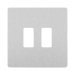 BG Evolve Brushed Steel 2G Grid Plate RPCDBS2W Available from RS Electrical Supplies