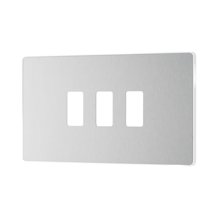 Side view of BG Evolve Brushed Steel 3G Grid Plate