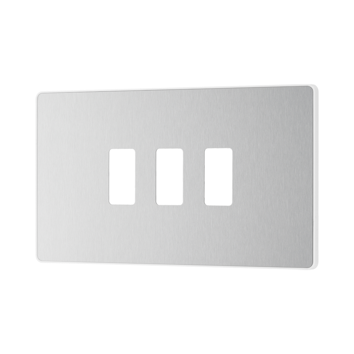 Side view of BG Evolve Brushed Steel 3G Grid Plate