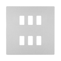 BG Evolve Brushed Steel 6G Grid Plate RPCDBS6W Available from RS Electrical Supplies