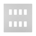 BG Evolve Brushed Steel 8G Grid Plate RPCDBS8W Available from RS Electrical Supplies