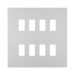 BG Evolve Brushed Steel 8G Grid Plate RPCDBS8W Available from RS Electrical Supplies