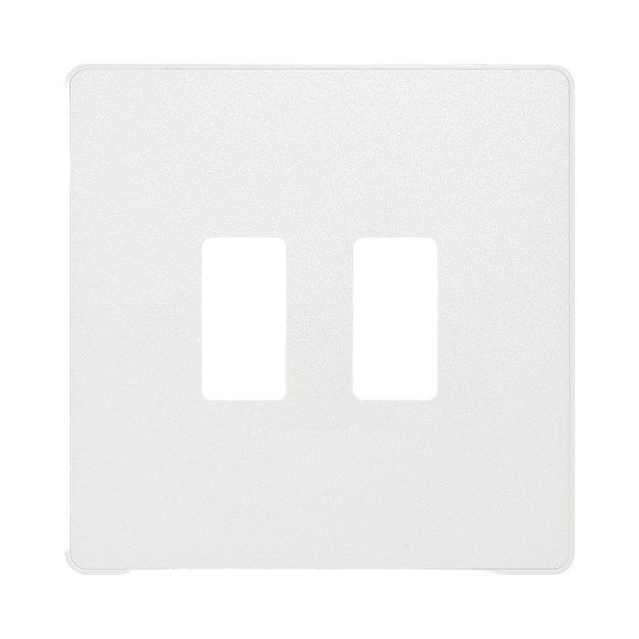 BG Evolve Pearl White 2G Grid Plate RPCDCL2W Available from RS Electrical Supplies