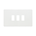 BG Evolve Pearl White 3G Grid Plate RPCDCL3W Available from RS Electrical Supplies
