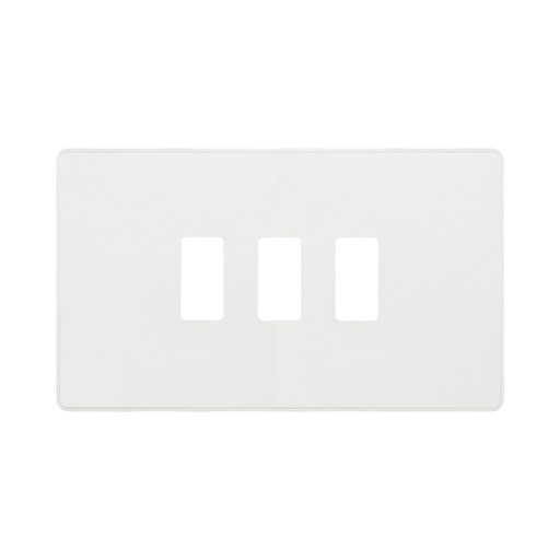 BG Evolve Pearl White 3G Grid Plate RPCDCL3W Available from RS Electrical Supplies