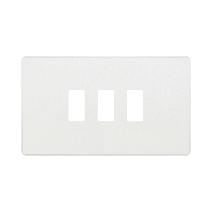 BG Evolve Pearl White 3G Grid Plate RPCDCL3W Available from RS Electrical Supplies