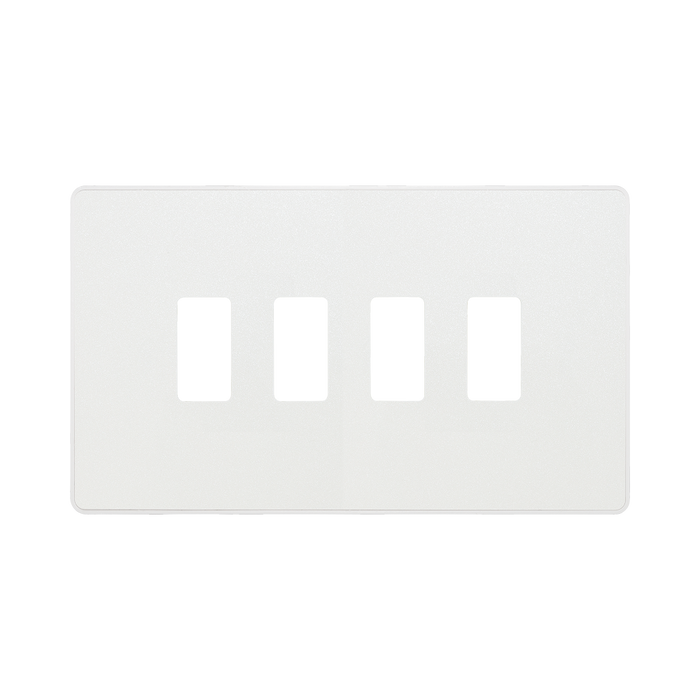 BG Evolve Pearl White 4G Grid Plate RPCDCL4W Available from RS Electrical Supplies