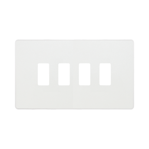 BG Evolve Pearl White 4G Grid Plate RPCDCL4W Available from RS Electrical Supplies