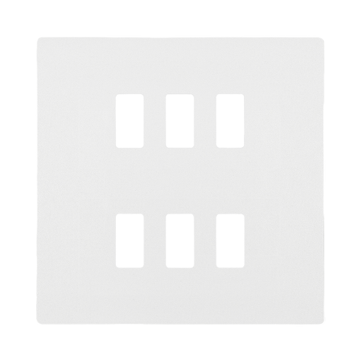 BG Evolve Pearl White 6G Grid Plate RPCDCL6W Available from RS Electrical Supplies