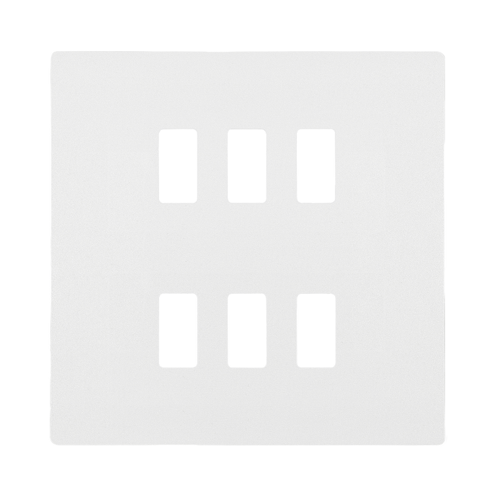 BG Evolve Pearl White 6G Grid Plate RPCDCL6W Available from RS Electrical Supplies