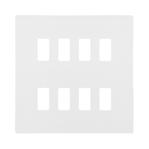 BG Evolve Pearl White 8G Grid Plate RPCDCL8W Available from RS Electrical Supplies