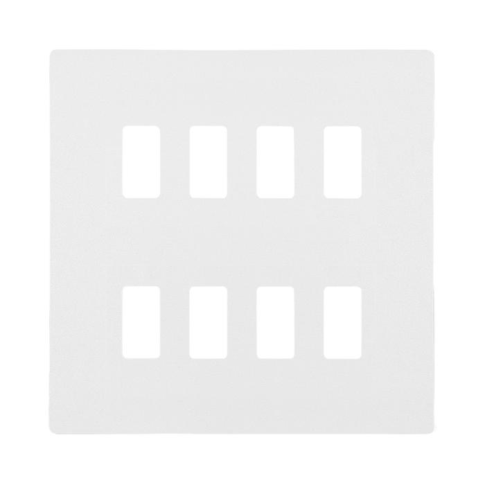 BG Evolve Pearl White 8G Grid Plate RPCDCL8W Available from RS Electrical Supplies