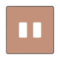 BG Evolve Polished Copper 2G Grid Plate RPCDCP2B Available from RS Electrical Supplies