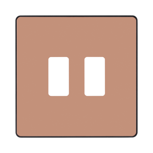 BG Evolve Polished Copper 2G Grid Plate RPCDCP2B Available from RS Electrical Supplies