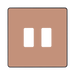 BG Evolve Polished Copper 2G Grid Plate RPCDCP2B Available from RS Electrical Supplies