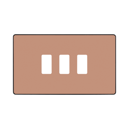 BG Evolve Polished Copper 3G Grid Plate RPCDCP3B Available from RS Electrical Supplies