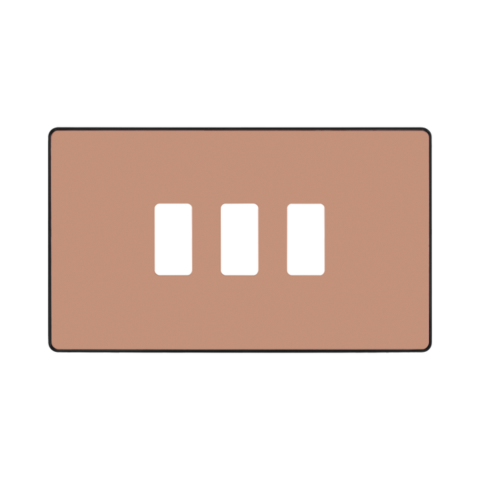 BG Evolve Polished Copper 3G Grid Plate RPCDCP3B Available from RS Electrical Supplies