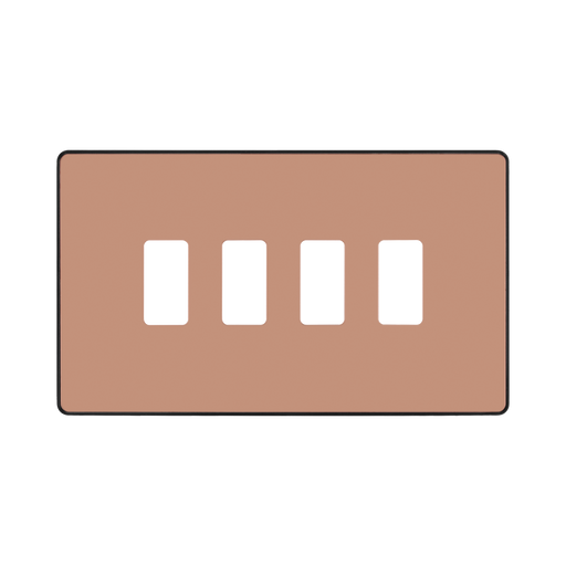 BG Evolve Polished Copper 4G Grid Plate RPCDCP4B Available from RS Electrical Supplies