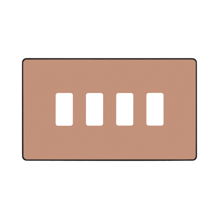 BG Evolve Polished Copper 4G Grid Plate RPCDCP4B Available from RS Electrical Supplies
