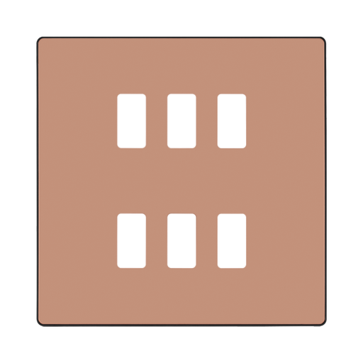 BG Evolve Polished Copper 6G Grid Plate RPCDCP6B Available from RS Electrical Supplies