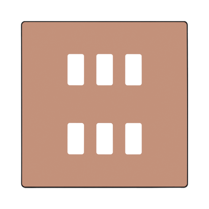 BG Evolve Polished Copper 6G Grid Plate RPCDCP6B Available from RS Electrical Supplies