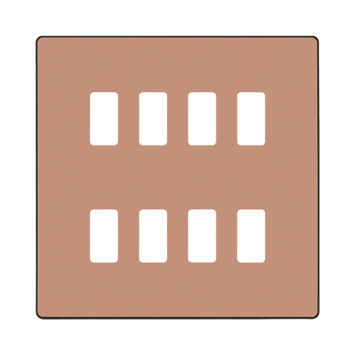 BG Evolve Polished Copper 8G Grid Plate RPCDCP8B Available from RS Electrical Supplies