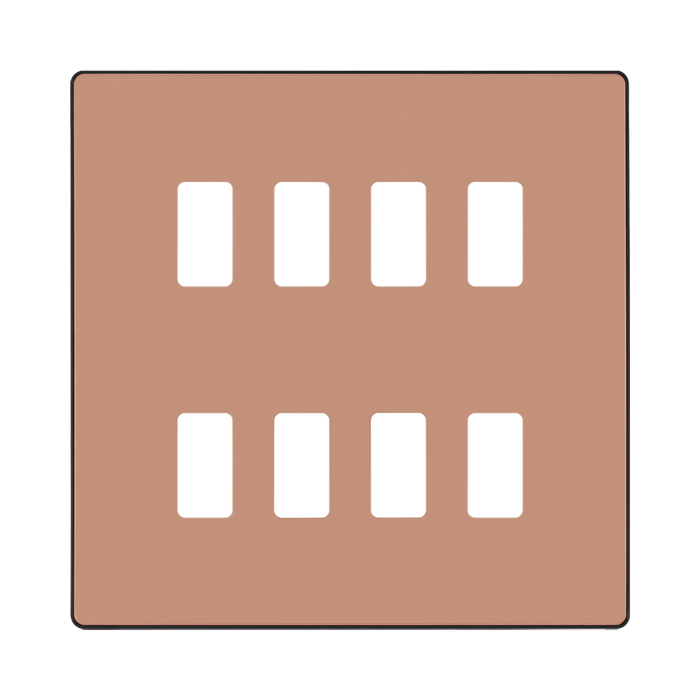 BG Evolve Polished Copper 8G Grid Plate RPCDCP8B Available from RS Electrical Supplies