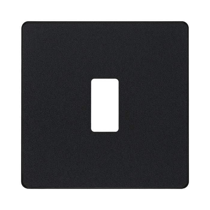 BG Evolve Matt Black 1G Grid Plate RPCDMB1B Available from RS Electrical Supplies