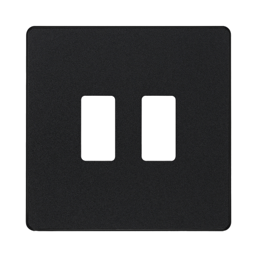 BG Evolve Matt Black 2G Grid Plate RPCDMB2B Available from RS Electrical Supplies