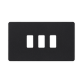 BG Evolve Matt Black 3G Grid Plate RPCDMB3B Available from RS Electrical Supplies