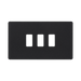 BG Evolve Matt Black 3G Grid Plate RPCDMB3B Available from RS Electrical Supplies