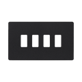 BG Evolve Matt Black 4G Grid Plate RPCDMB4B Available from RS Electrical Supplies