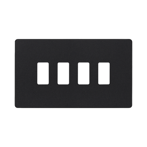 BG Evolve Matt Black 4G Grid Plate RPCDMB4B Available from RS Electrical Supplies
