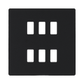 BG Evolve Matt Black 6G Grid Plate RPCDMB6B Available from RS Electrical Supplies