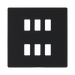 BG Evolve Matt Black 6G Grid Plate RPCDMB6B Available from RS Electrical Supplies