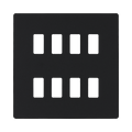BG Evolve Matt Black 8G Grid Plate RPCDMB8B Available from RS Electrical Supplies