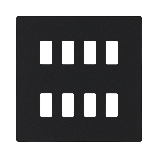 BG Evolve Matt Black 8G Grid Plate RPCDMB8B Available from RS Electrical Supplies