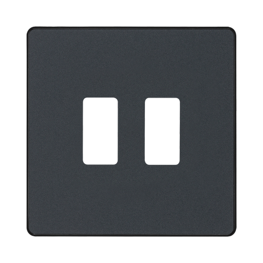 BG Evolve Matt Grey 2G Grid Plate RPCDMG2B Available from RS Electrical Supplies