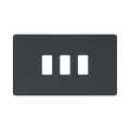 BG Evolve Matt Grey 3G Grid Plate RPCDMG3B Available from RS Electrical Supplies