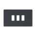 BG Evolve Matt Grey 3G Grid Plate RPCDMG3B Available from RS Electrical Supplies