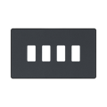 BG Evolve Matt Grey 4G Grid Plate RPCDMG4B Available from RS Electrical Supplies