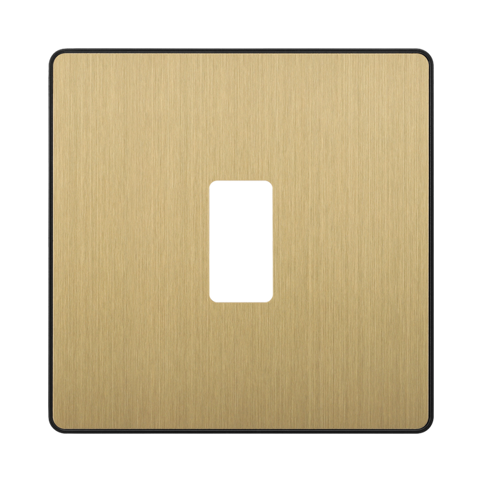 Front view of BG Evolve Satin Brass 1G Grid Plate