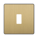 Front view of BG Evolve Satin Brass 1G Grid Plate