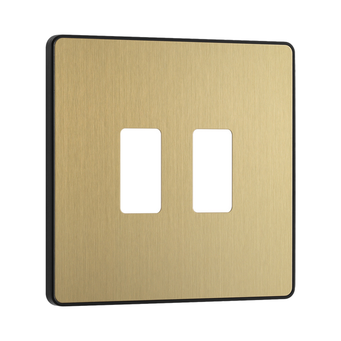 BG Evolve Satin Brass 2G Grid Plate RPCDSB2B
