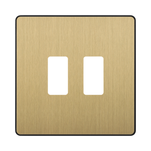 Front view of BG Evolve Satin Brass 2G Grid Plate