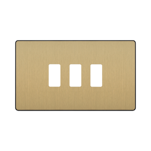 Front view of BG Evolve Satin Brass 3G Grid Plate