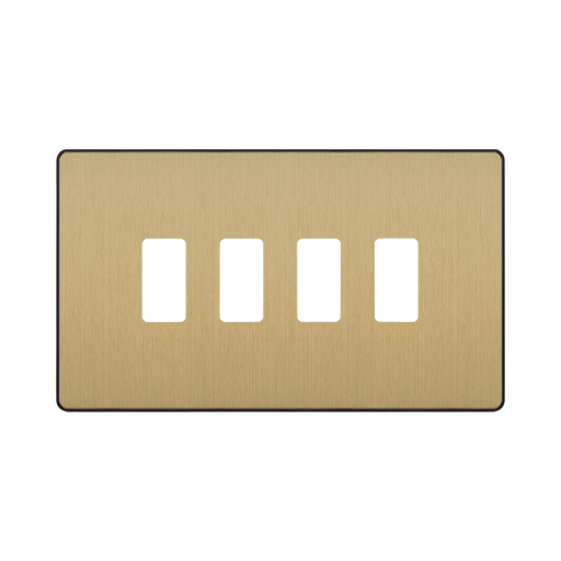 Front view of BG Evolve Satin Brass 4G Grid Plate