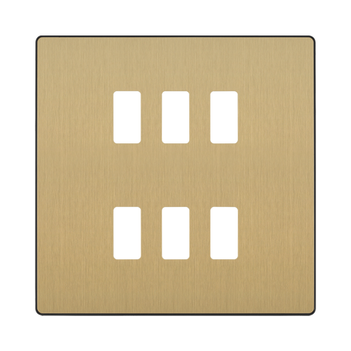 Front view of BG Evolve Satin Brass 6G Grid Plate