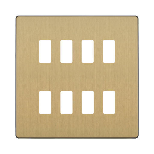 Front view of BG Evolve Satin Brass 8G Grid Plate